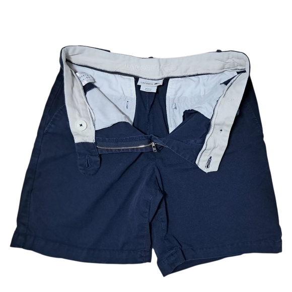 Lacoste Classic Navy Chino Shorts Size 26 - Picture 4 of 14